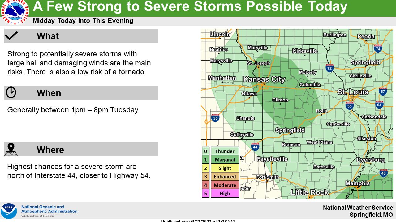 Storm potential Tuesday for some portions of the Ozarks - Houston Herald