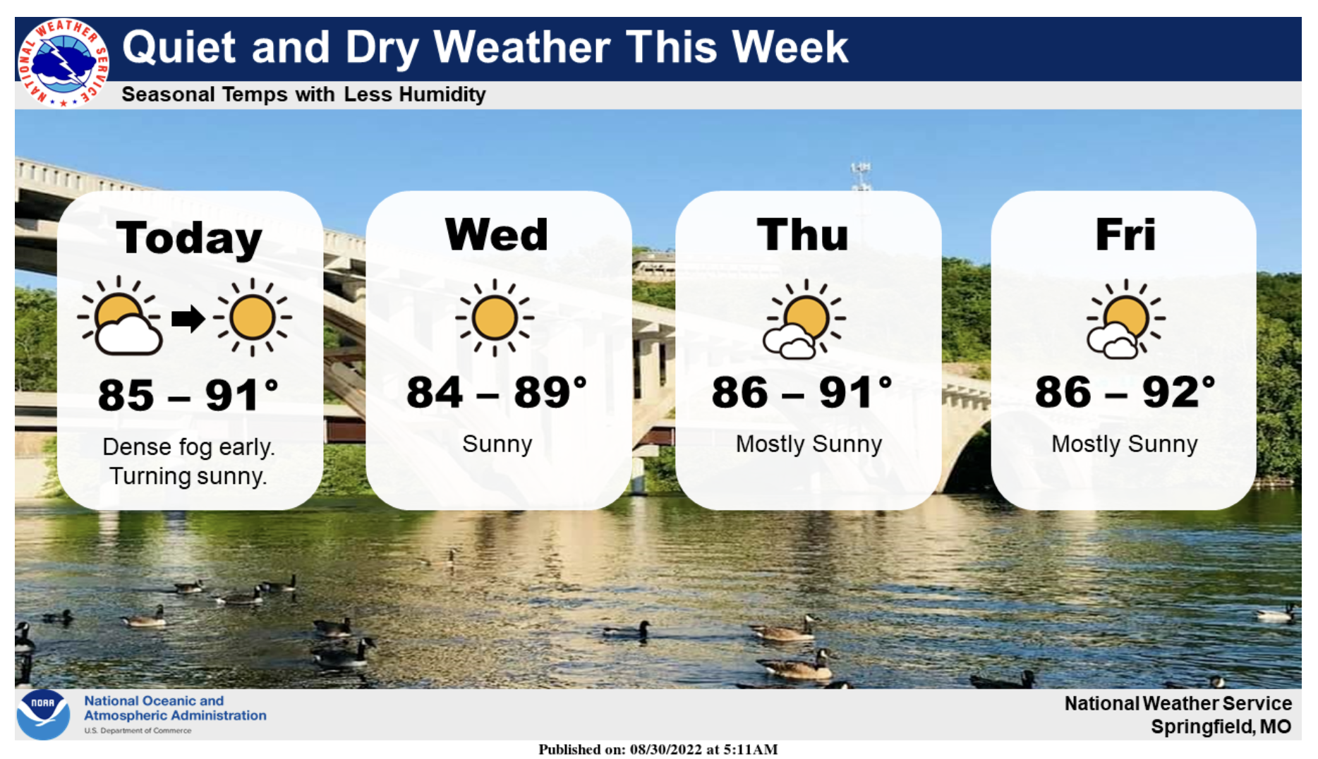 WEATHER SERVICE: Dry, seasonable and mostly sunny conditions this week ...