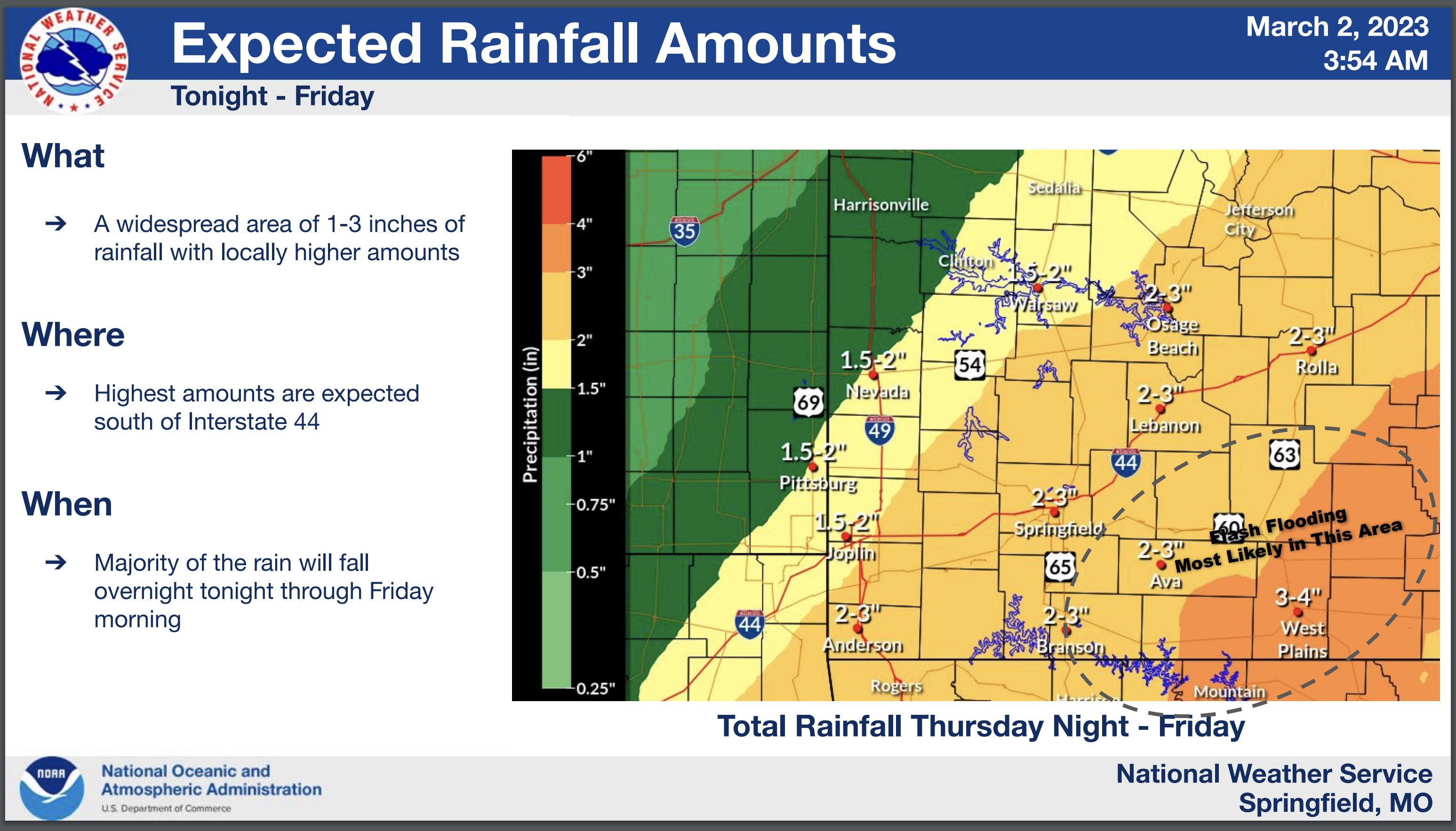 Flood watch for this evening, Friday for southern region of state ...