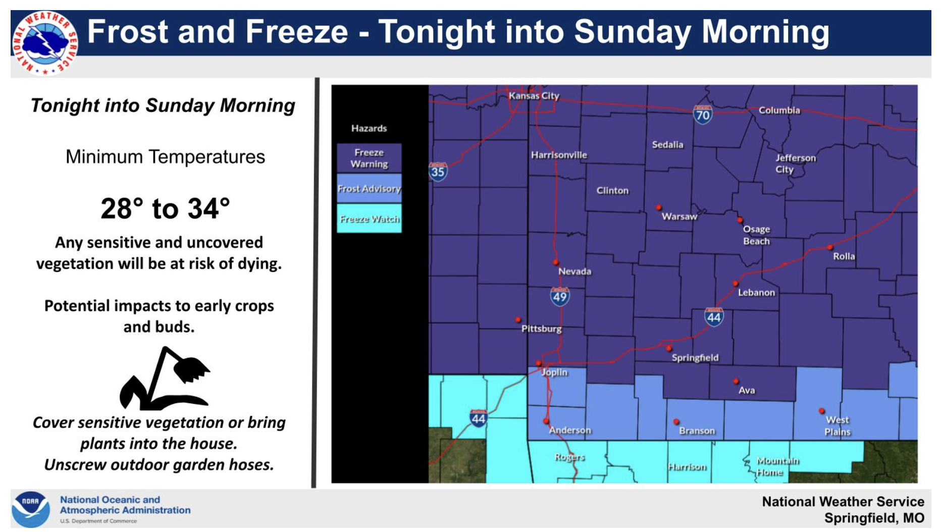 Freeze warning issued beginning late tonight in region - Houston Herald