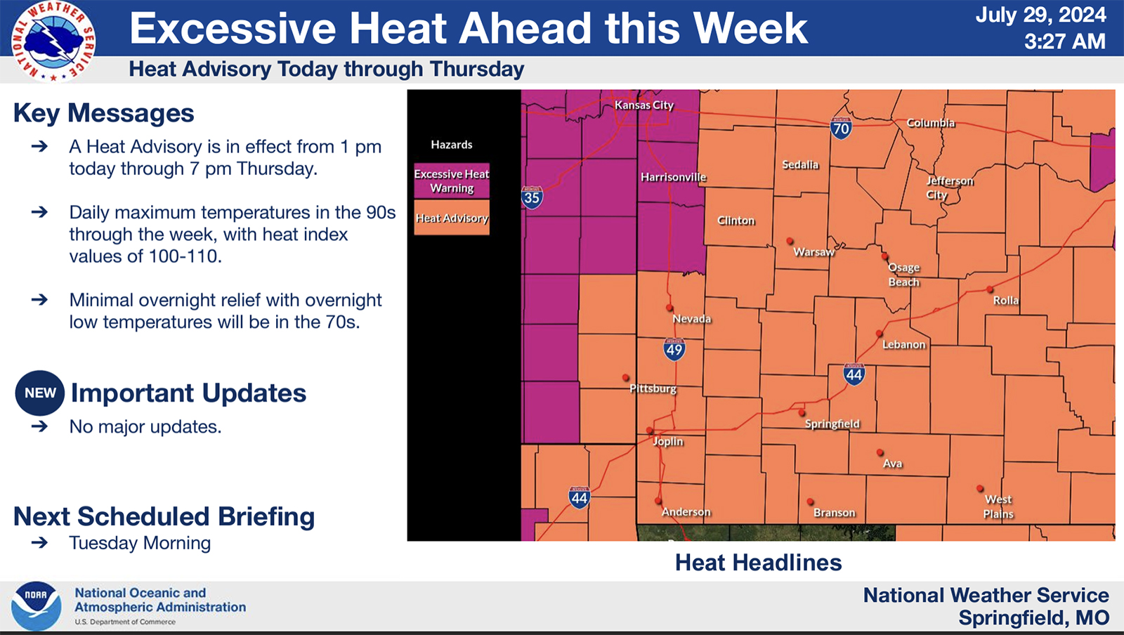 Weather Service: Heat advisory in effect for Texas County - Houston Herald