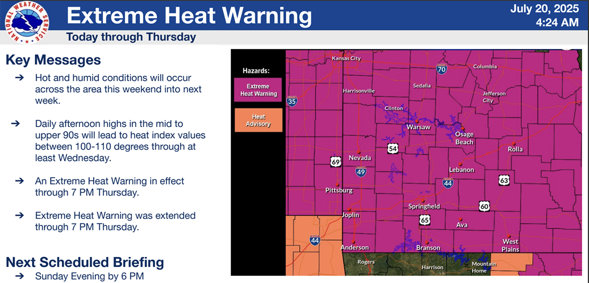 Texas County remains under Extreme Heat Warning, Weather Service says ...